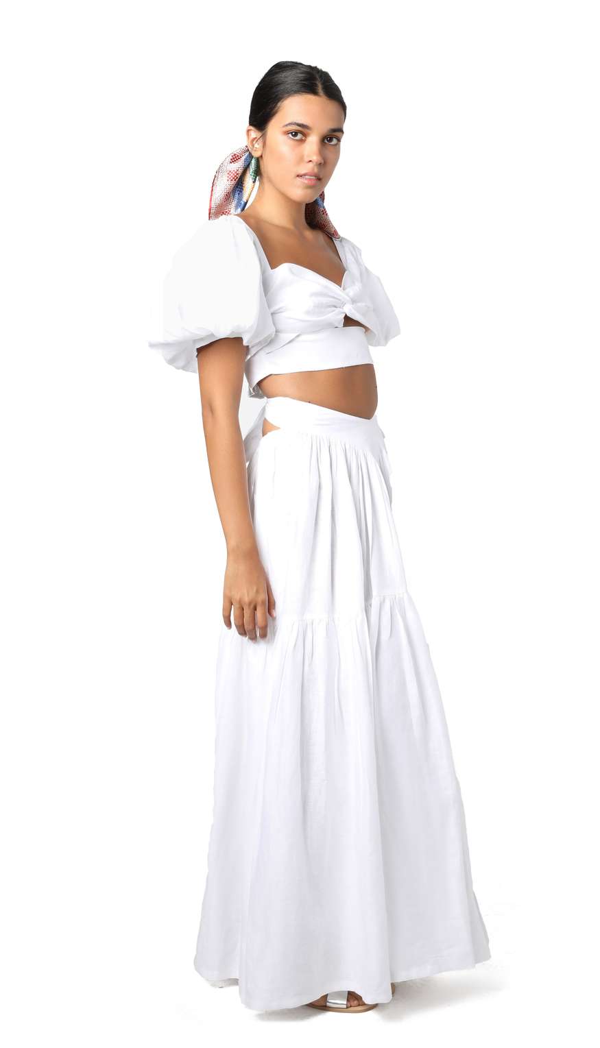 White Linen Maxi Skirt by By G ...